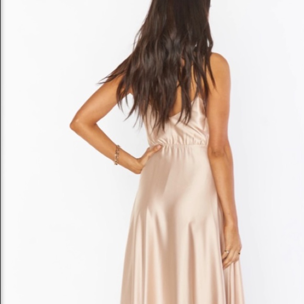Faith maxi dress - champagne luxe satin